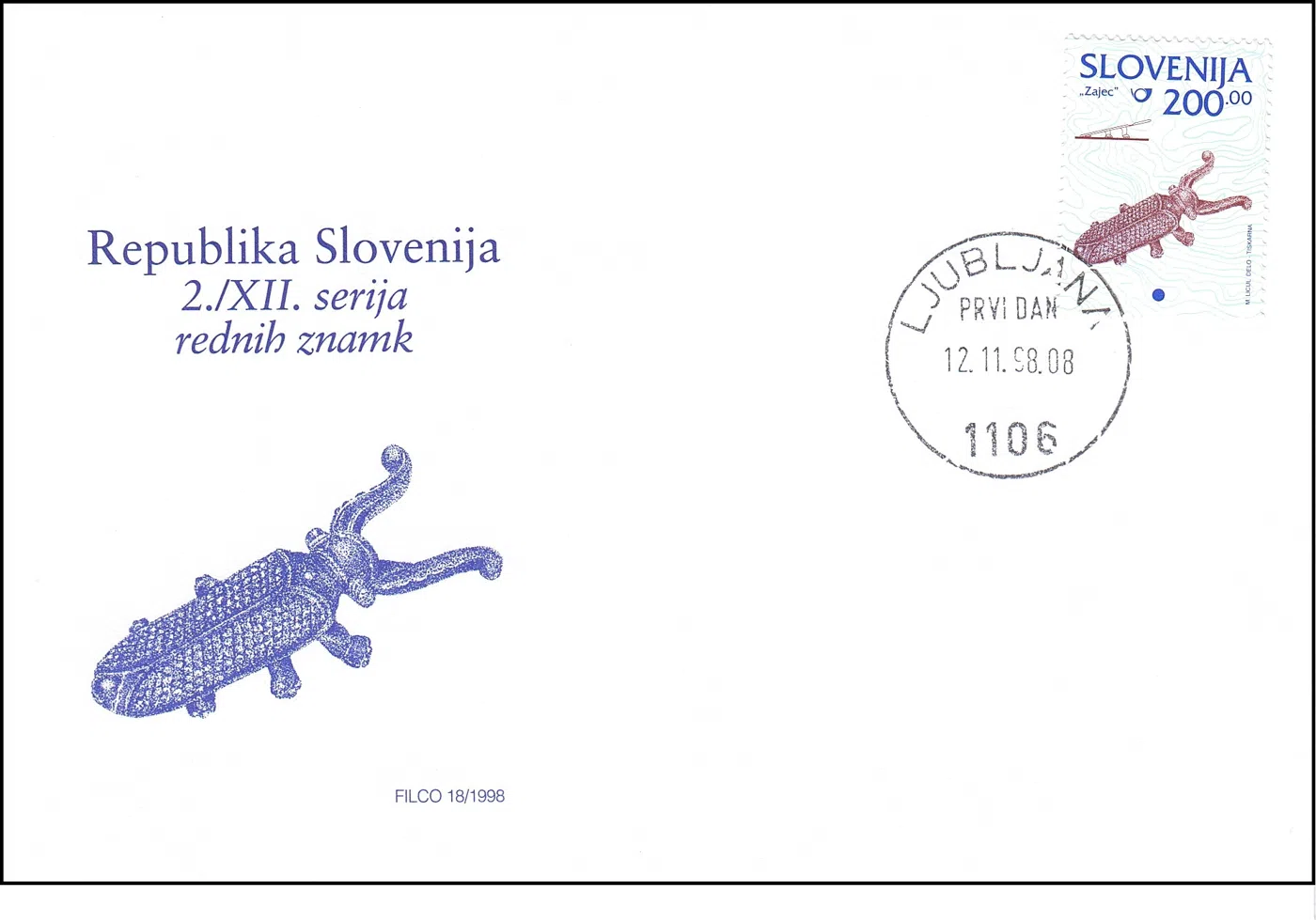 REPUBLIKA SLOVENIJA 2. / XII. SERIJA REDNIH POŠTNIH ZNAMK
